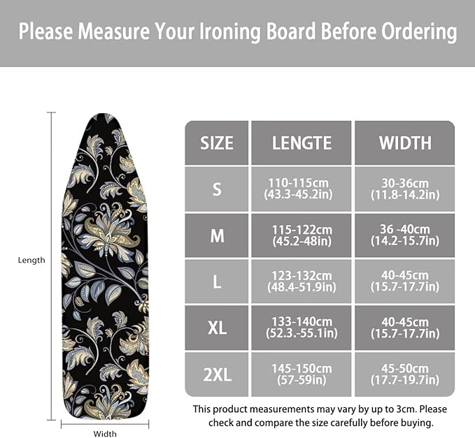 ZCFYGDX Breathable Ironing Board Cover Decor, Resist Scorching & Staining, 15x54 Wear & Soil Resistant Covers, Elastic Edges,3 Fasteners,Anti-Scorch Polyester Butterfly Pattern Pink Print