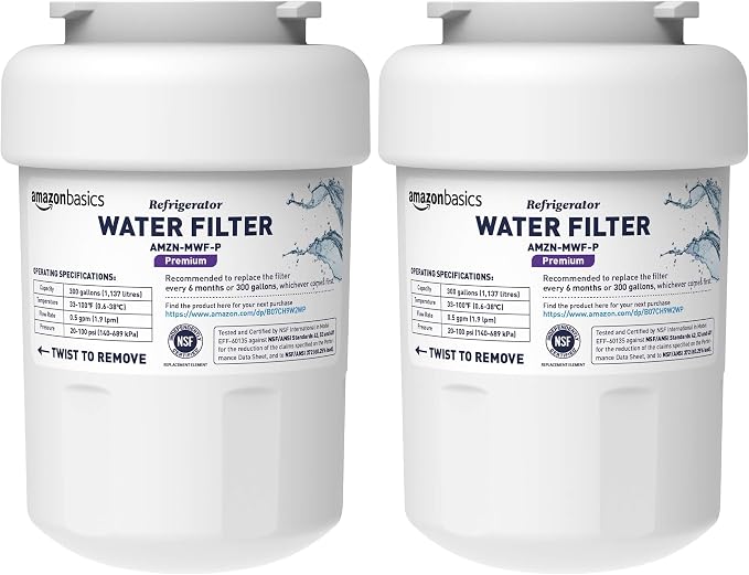 Amazon Basics Replacement GE MWF Refrigerator Water Filter Cartridge by AmazonBasics