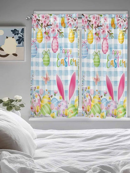 Happy Easter Living Room Curtains 72 Inches length, Spring Watercolor Bunny - Image 5