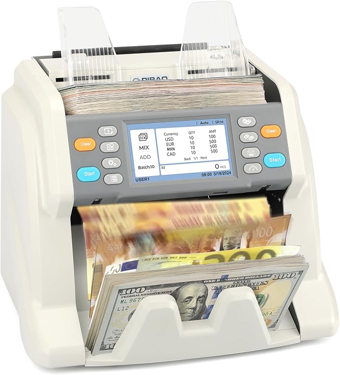 RIBAO MC-40 Mixed Denomination Money Counter, Business Grade Cash Counting by RIBAOTECHNOLOGY