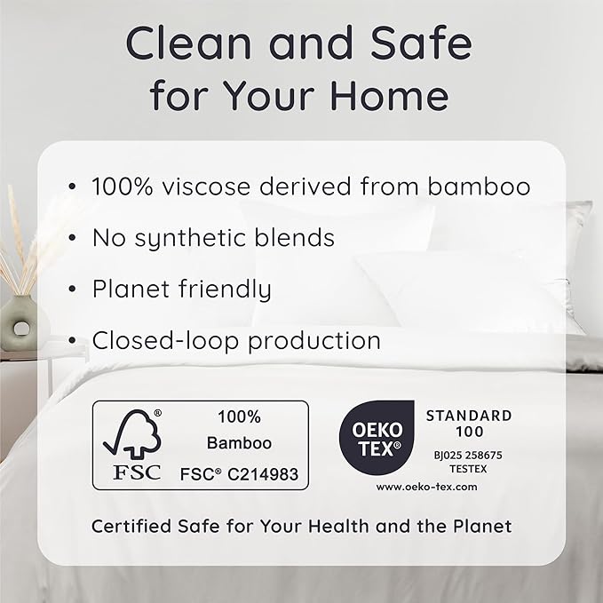 Bambaw 100% Viscose Derived from Bamboo Fitted Sheet Twin Size, Cooling Fitted Sheet Twin Size, 15’’ Deep Pocket Twin Size Fitted Sheets Only, Breathable Twin Bottom Sheets Only (Moonlight Gray)