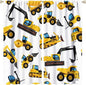 Kids Construction Equipment Window Curtains, Excavator Tractor Tow Truck Rod by SHElifestyle