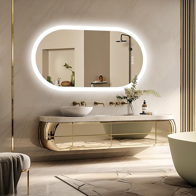 LUVODI Lighted LED Bathroom Mirror: 48x24IN Wall Mounted Dimmable 3 Colors - Image 2
