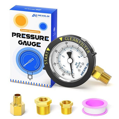 MEANLIN MEASURE 0~60Psi Stainless Steel Start and Clean Filter Pressure Gauge by MEANLINMEASURE