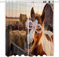 Farm Horses Living Room Curtains 84 Inch Length, Window Curtains Tab Top by Unknown