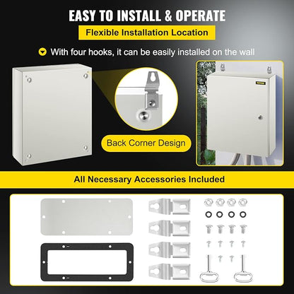 VEVOR NEMA Steel Enclosure, IP66 Waterproof & Dustproof, Outdoor/Indoor - Image 6