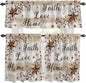 Kitchen Curtains Tiers and Valance Set of 3, Texas Star Brown Light Filtering by Anzona