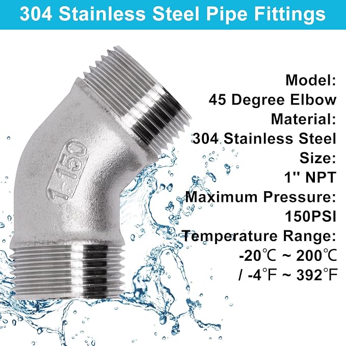 45 Degree Elbow 1PCS, Connector Coupler Apply to Outdoor/Garden/Industrial - Image 4
