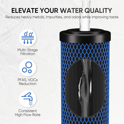 1 Micron 2.5" x 10" Whole House CTO Carbon Water Filter Cartridge Replacement - Image 5