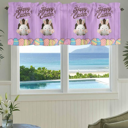 Purple Easter Curtain Valances for Windows, Kitchen Valance Window Treatment - Image 3