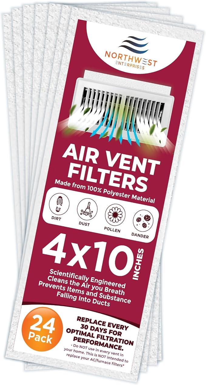 NORTHWEST ENTERPRISES Vent Filters, 24 Floor Vent Register Filters by NORTHWESTENTERPRISES
