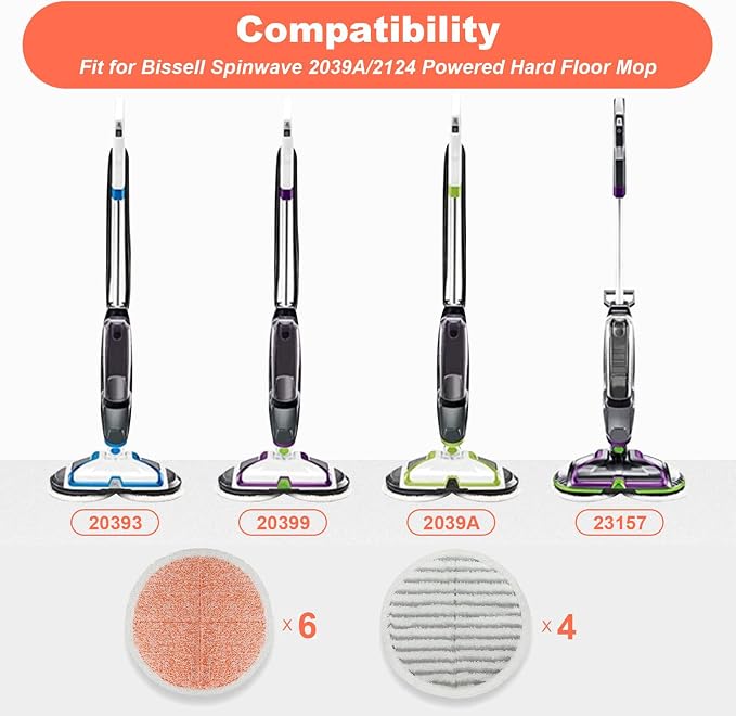 Replacement Pads for Bissell Spinwave Mop: 10 Pads for Bissell Spinwave - Image 3