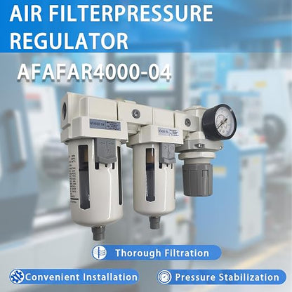 XingNEeng 1/2" NPT Compressed Air Filter Regulator Lubricator Combo, Water/Oil - Image 8