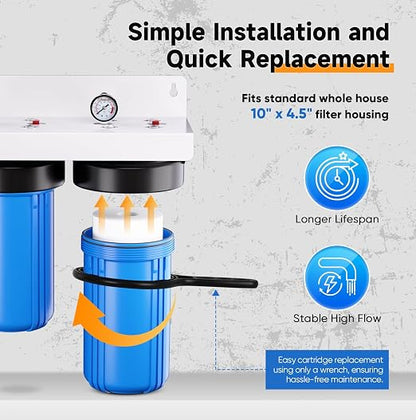 PUREPLUS 2-Stage Whole House Water Filtration System, NSF/ANSI 42 Certified - Image 4