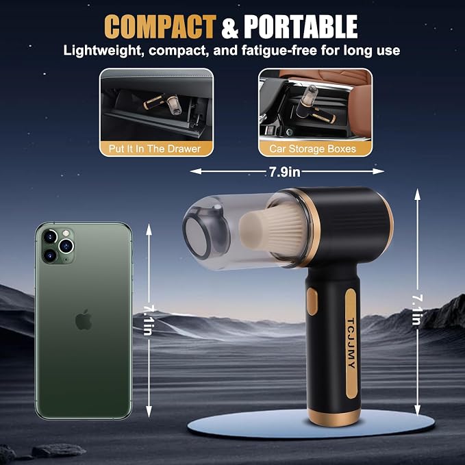 4-in-1 Cordless Car Vacuum Cleaner, 14000PA Powerful Handheld Vacuum - Image 7