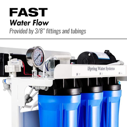 iSpring RCB3P Tankless Reverse Osmosis Filtration System, 300 GPD Under Sink RO - Image 2
