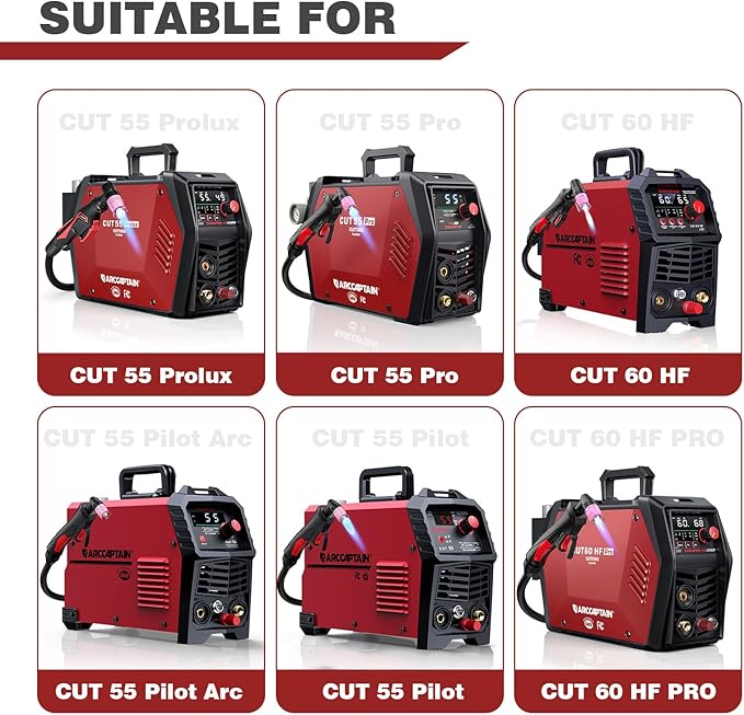 ARCCAPTAIN AG-60 Plasma Cutter Torch Consumables, CUT55 PROLUX, CUT 55PILOTARC - Image 3
