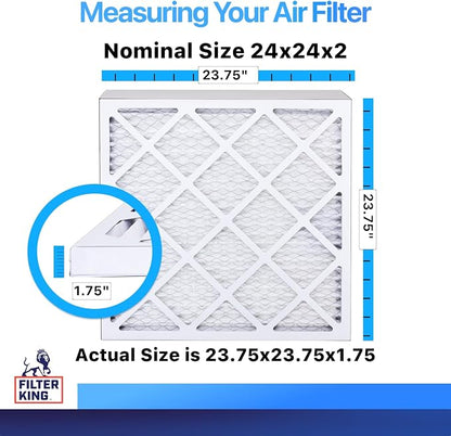 Filter King 24x24x2 Air Filter | 6-PACK | MERV 8 HVAC Pleated A/C Furnace - Image 2