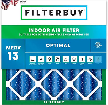Filterbuy 20x20x4 Air Filter MERV 13 Optimal Smoke & Allergy Defense, by Filterbuy