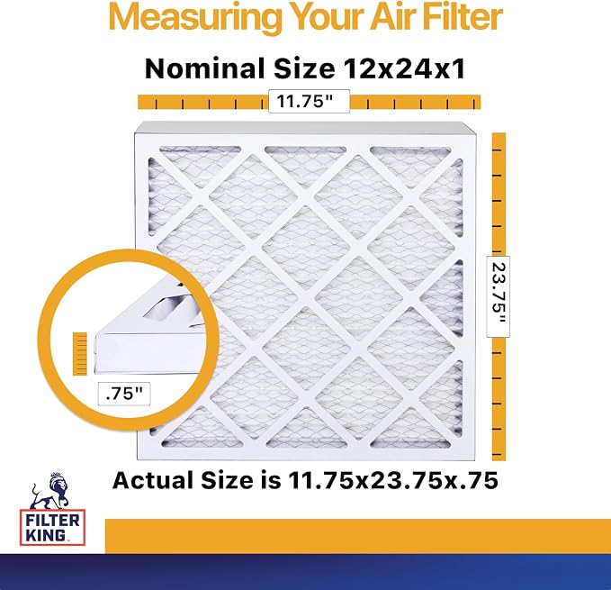 Filter King 12x24x1 Air Filter | 4-PACK | MERV 13 HVAC Pleated A/C Furnace - Image 2