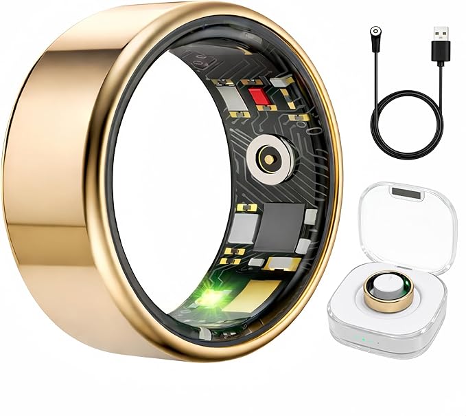 Smart Ring Health & Fitness Tracker for Men & Women, Heart Rate, SPO₂, Sleep & Activity Monitoring, IP68 Waterproof, Long Battery Life, Family Care Mode, No Subscription Fee (Rose Gold, 11)