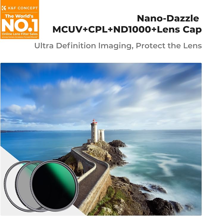 K&F CONCEPT 77mm CPL MCUV ND1000 Lens Filter Kit - Image 2