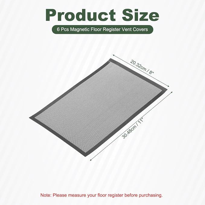 YOKIVE 6 Pcs Magnetic Floor Vent Covers, Floor Register Cover PVC Mesh Air Vent - Image 2