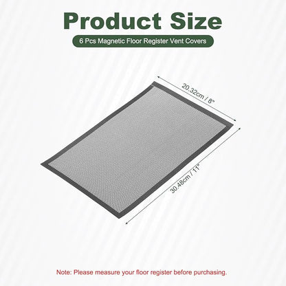 YOKIVE 6 Pcs Magnetic Floor Vent Covers, Floor Register Cover PVC Mesh Air Vent - Image 2