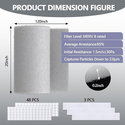 20" x 120" Air Vent Filters, - Image 2