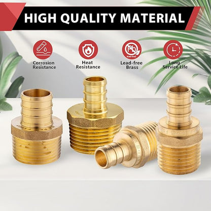 EFIELD Pex 1/2 Inch x 1/2 Inch Male NPT Adapter Brass Crimp Fittings - Image 6