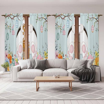 Easter Bunny Window Curtains 72 Inch Long 2 Panel Set, Rod Pocket Long Curtains - Image 7