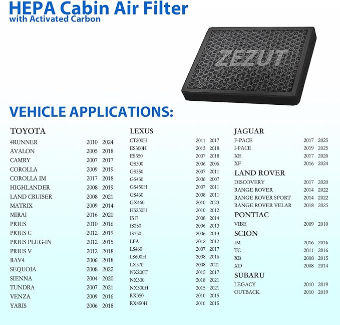 CF10285 Cabin Air Filter with Activated Carbon Beads – Fits Toyota & Lexus - Image 2