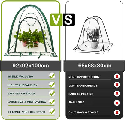 porayhut Pop Up Greenhouse Cover Flower House, Mini Gardening Plant Sunshine - Image 3