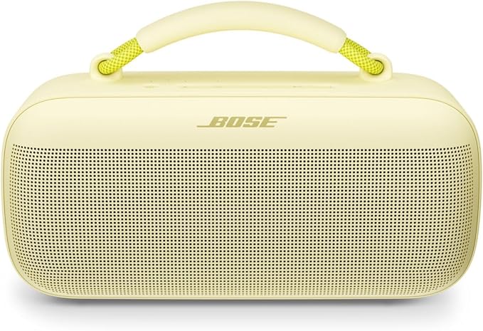 Bose SoundLink Max Bluetooth Speaker - Portable Wireless Party Speaker, IP67 Waterproof, Rope Handle, Up to 20 Hours of Playtime, USB-C, Built-in 3.5mm AUX Input, Citrus Yellow - Limited Edition Color