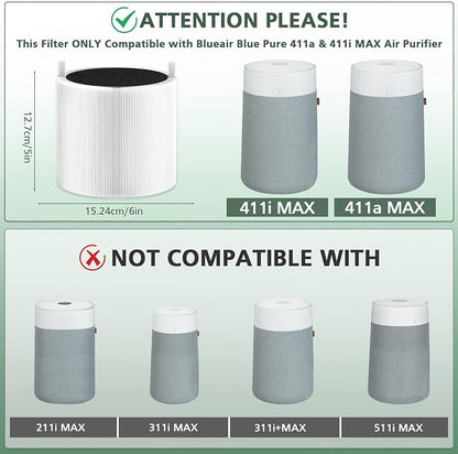 2 Pack 411i Max & 411a Max Replacement Filter Compatible - Image 2