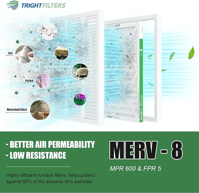 24x24x1 Air Filter 4 Pack, MERV 8 Pleated Dust Defense Air Filters Replacement - Image 5