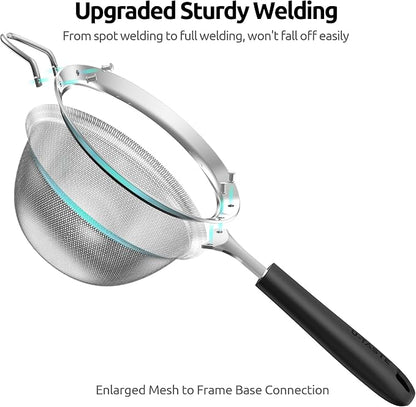 U-Taste Medium Fine Mesh Strainer: 18/8 Stainless Steel 4.73in 30 Mesh Kitchen - Image 8