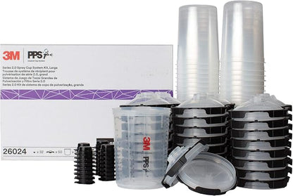 3M PPS 2.0 Spray Gun Cup, Lids and Liners Kit, 28 Ounces, 200-Micron Filter by 3MAutomotive