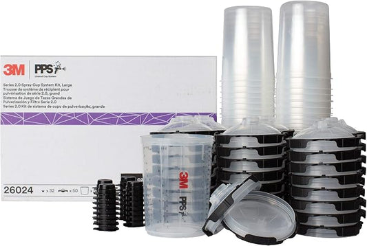 3M PPS 2.0 Spray Gun Cup, Lids and Liners Kit, 28 Ounces, 200-Micron Filter by 3MAutomotive