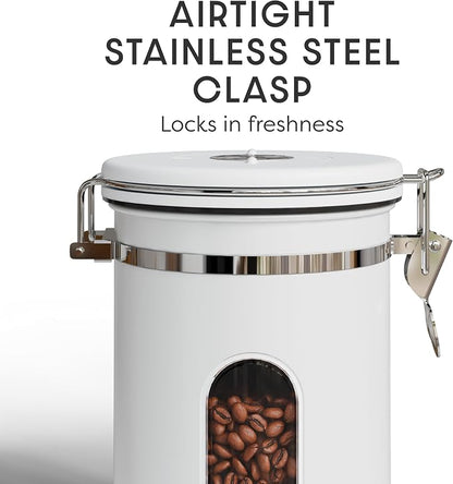 Veken Coffee Canister with Window, Airtight Stainless Steel Kitchen Food - Image 4