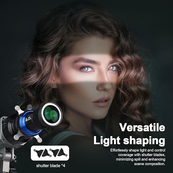 Bussi MG06 Max Optical Snoot kit with 40 Gobos, 36° Optical Lens Spotlight for Photography Video Shape Light Studio,GOBO Light (Compatible with Profoto Mount)