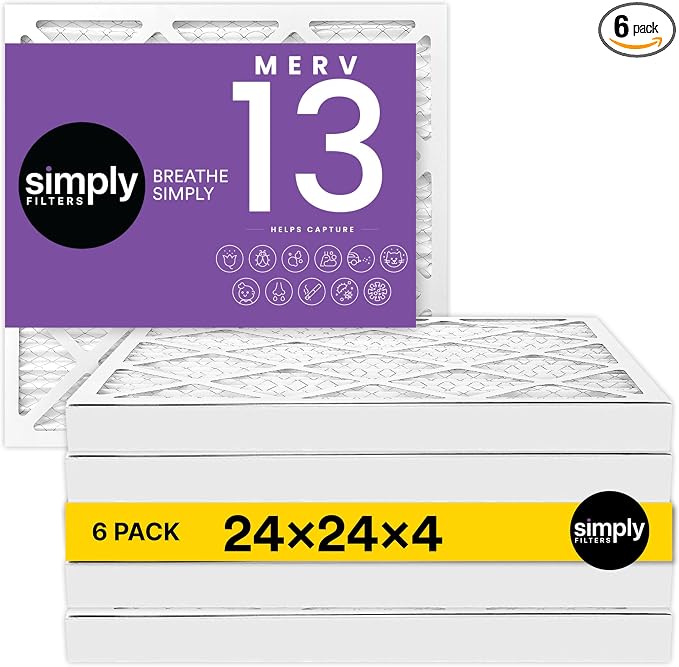 Simply 24x24x4 Air Filter, MERV 13, 6 Pack, Furnace Air Filter by SimplyFilters