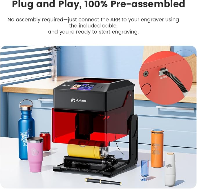Algolaser Rotary Roller for Pixi Laser Engraver – Y-Axis Rotary Module for - Image 3
