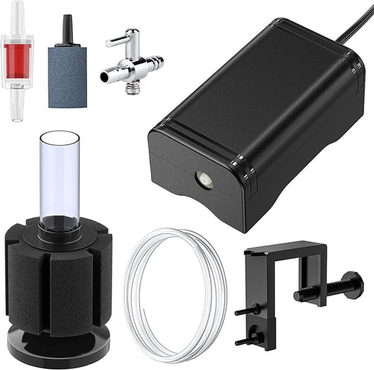 Pawfly Aquarium Air Pump with Nano Bio Sponge Filter Kit Air Control Valve by Pawfly