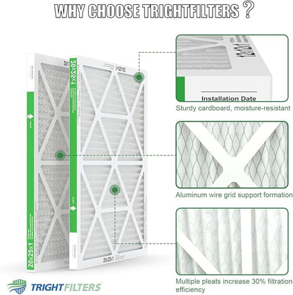 20x25x1 Air Filter 4 Pack, MERV 8 Pleated Dust Defense Air Filters Replacement - Image 4