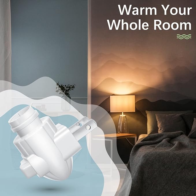 Tuanse 100 Sets Plug in Night Light Module Night Light Base with Shade Mounting Clip Plastic Lights Rotating Base for Making Your Own Decorative (White)