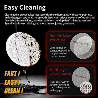 watchget 53mm Espresso Puck Screen Reusable Mesh Coffee Filter 0.8mm Thickness - Image 7