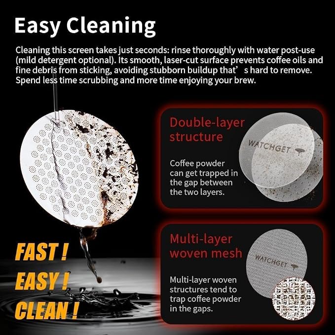 watchget 58.35mm Espresso Puck Screen Reusable Mesh Coffee Filter 0.7mm - Image 8