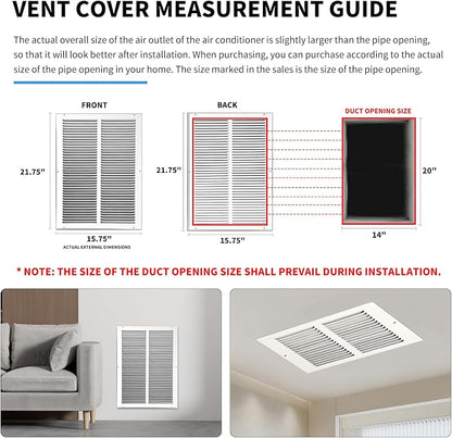 14x20 Return Air Grille, Air Return Vent Cover, Flat Vent Cover, Rejillas De - Image 4