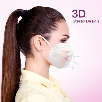 Miuphro KN95 Face Mask 50 Pack, Disposable Respirator Masks, 5 Layer Design - Image 5